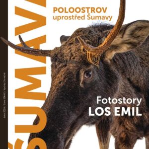 Titulní strana nové podoby časopisu Šumava, na obálce je detailní foto losa Emila.